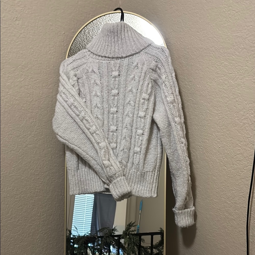 A New Day White Cowl Neck Sweater Cable Knit